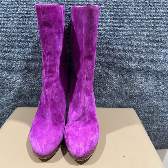 Sergio rossi velvet purple boots size 37 - Picture 2 of 16